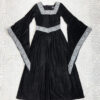 leonardo carbone black velvet medieval dress size xs eu34/36