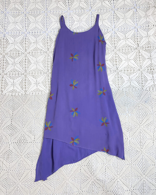 vintage 90s purple floral dress eu40
