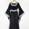 leonardo carbone black velvet medieval dress size xs eu34/36
