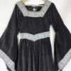 leonardo carbone black velvet medieval dress size xs eu34/36