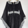 leonardo carbone black velvet medieval dress size xs eu34/36