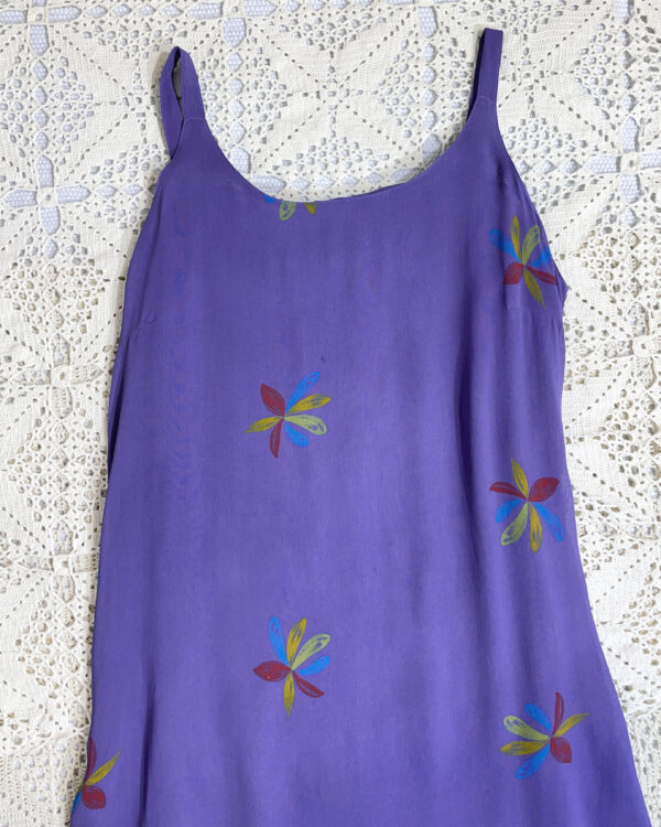 vintage 90s purple floral dress eu40