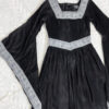 leonardo carbone black velvet medieval dress size xs eu34/36