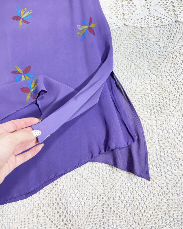 vintage 90s purple floral dress eu40
