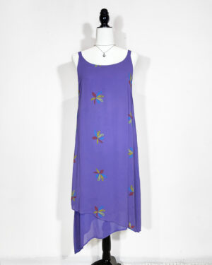 vintage 90s purple floral dress eu40