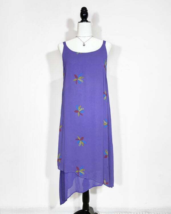 vintage 90s purple floral dress eu40