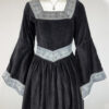 leonardo carbone black velvet medieval dress size xs eu34/36