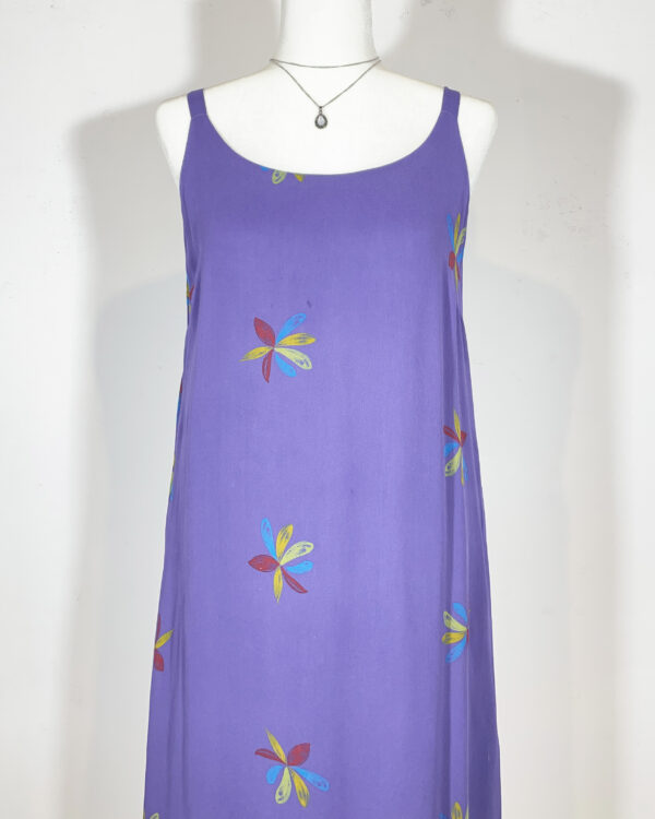 vintage 90s purple floral dress eu40