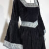 leonardo carbone black velvet medieval dress size xs eu34/36