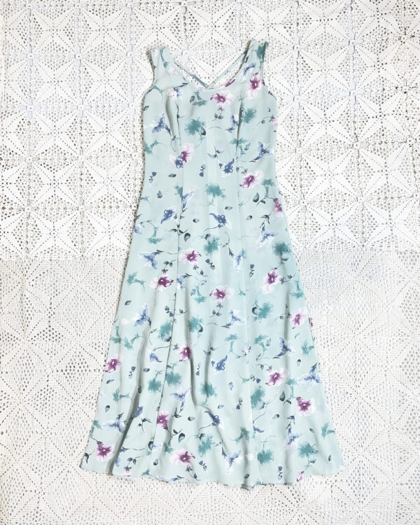 vintage 90s purple floral dress eu40