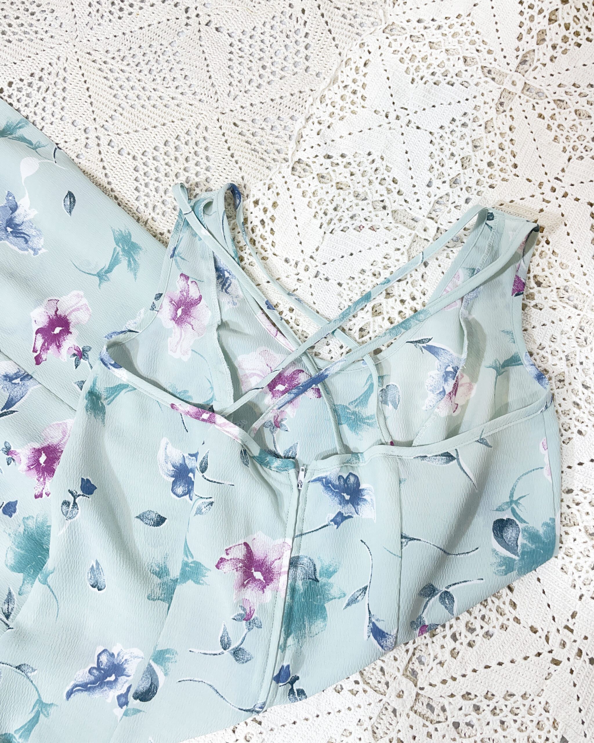 vintage 90s purple floral dress eu40