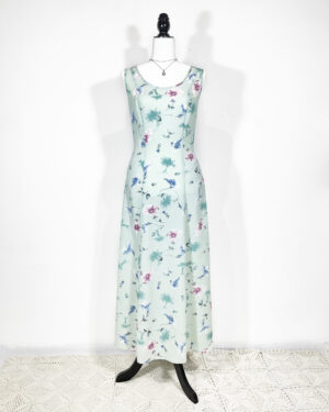 vintage 90s purple floral dress eu40