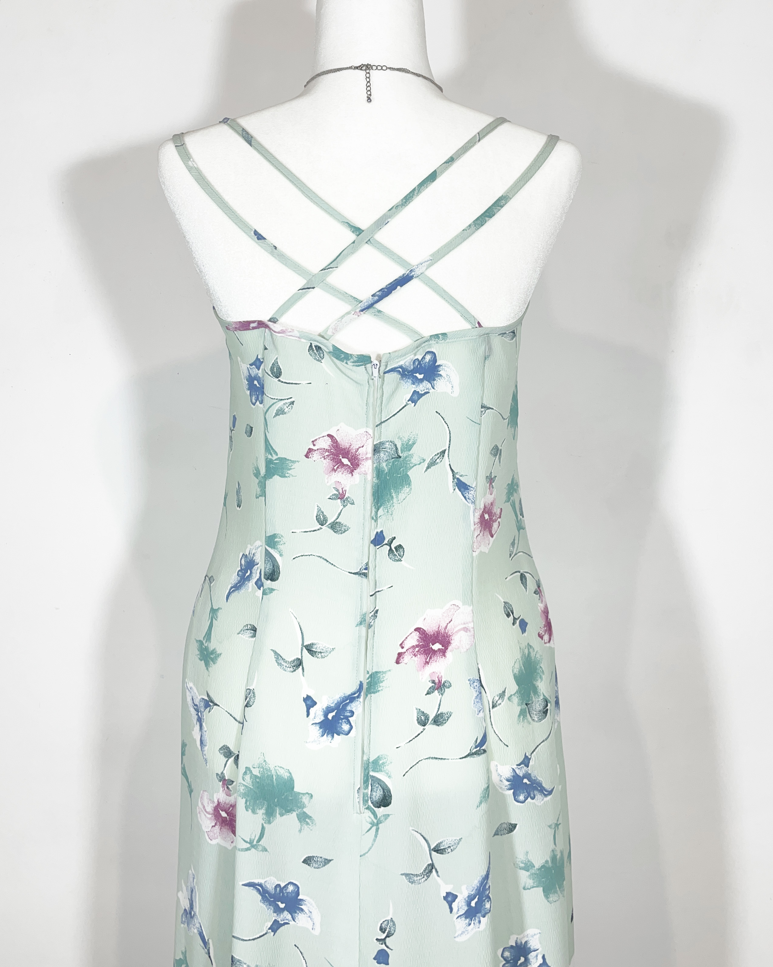 vintage 90s purple floral dress eu40