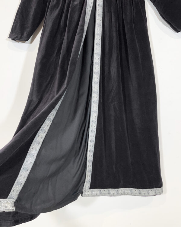 leonardo carbone black velvet medieval dress size l/xl eu40/42