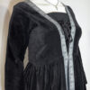 leonardo carbone black velvet medieval dress size l/xl eu40/42