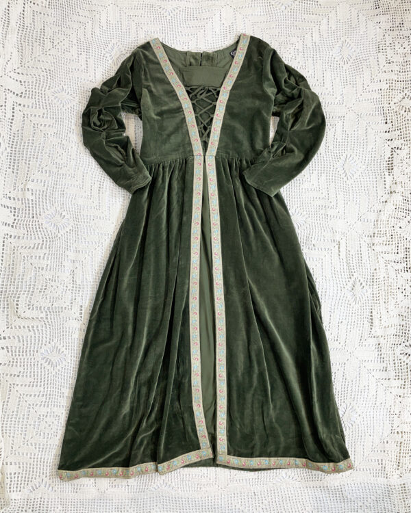 leonardo carbone green velvet medieval dress size xxl eu44/46