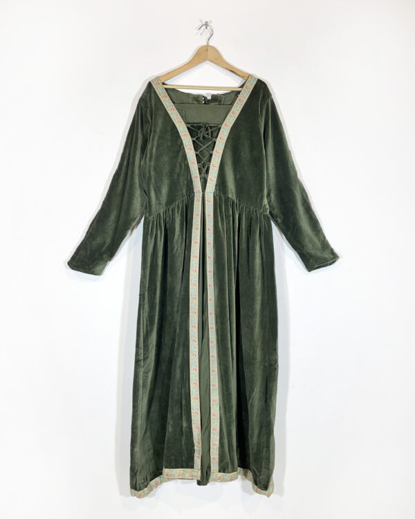 leonardo carbone green velvet medieval dress size xxl eu44/46