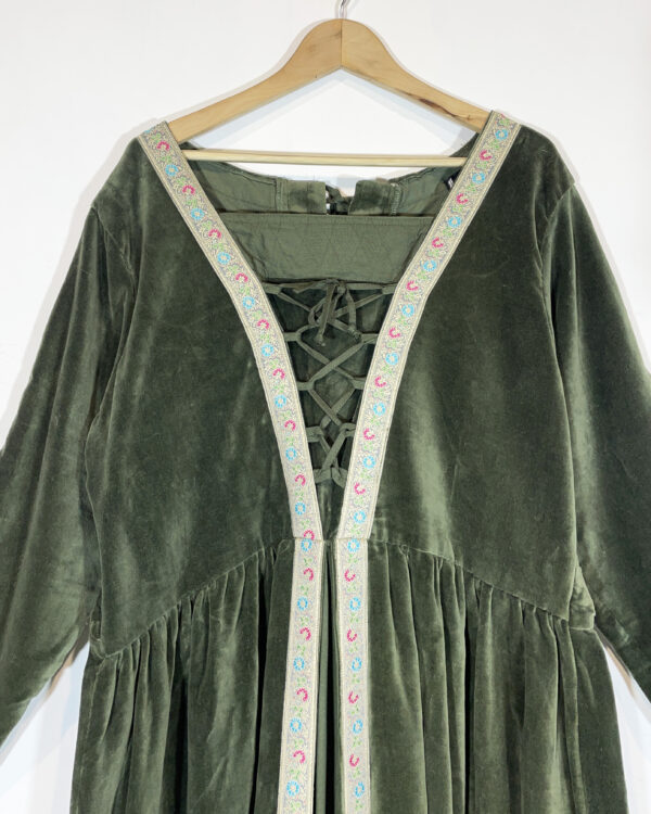leonardo carbone green velvet medieval dress size xxl eu44/46
