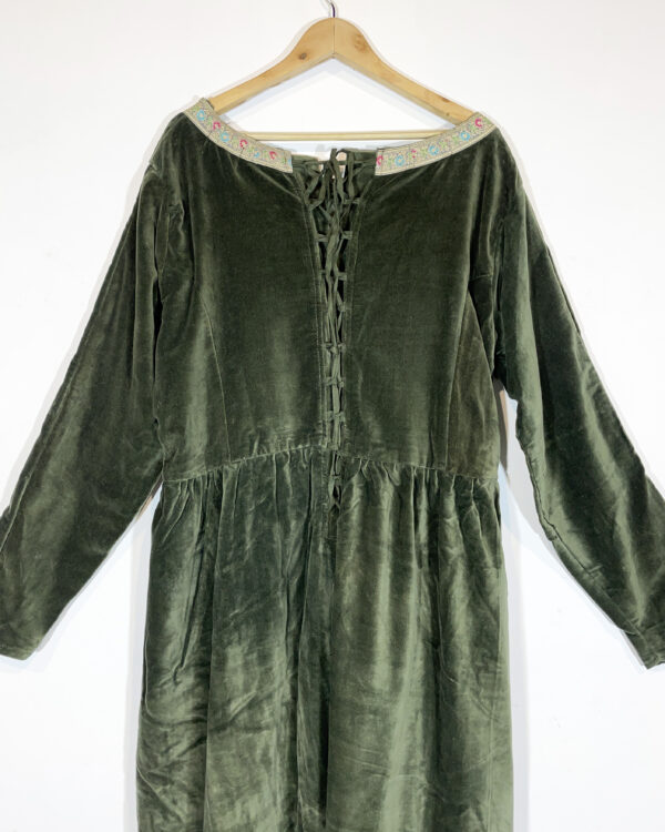 leonardo carbone green velvet medieval dress size xxl eu44/46