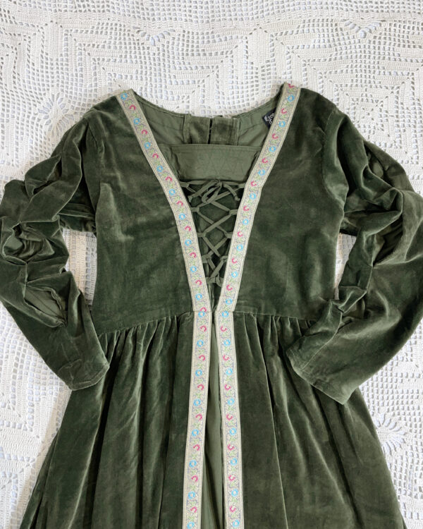 leonardo carbone green velvet medieval dress size xxl eu44/46