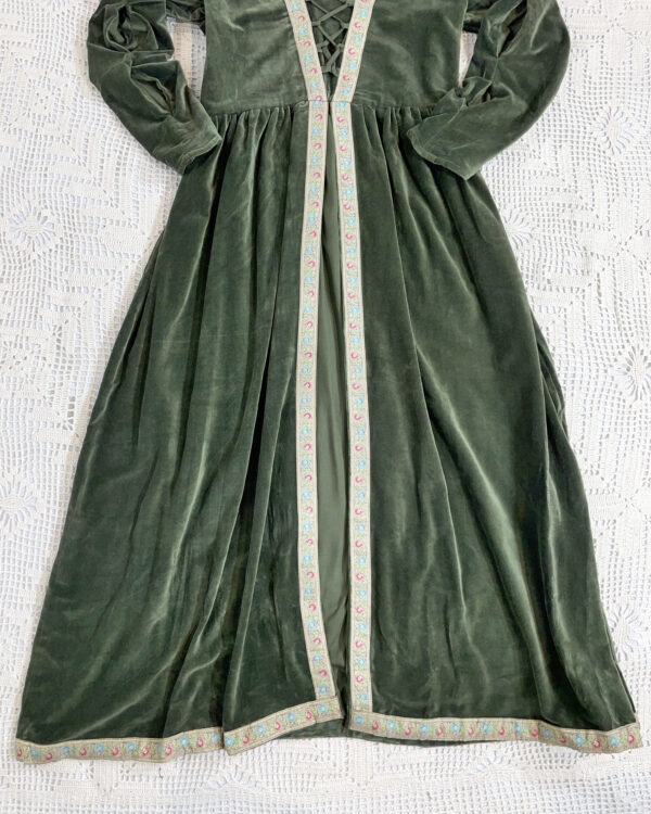 leonardo carbone green velvet medieval dress size xxl eu44/46