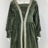 leonardo carbone green velvet medieval dress size xxl eu44/46