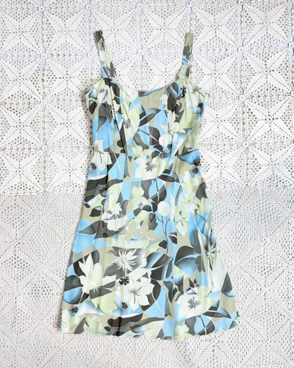vintage green patterned dress eu38