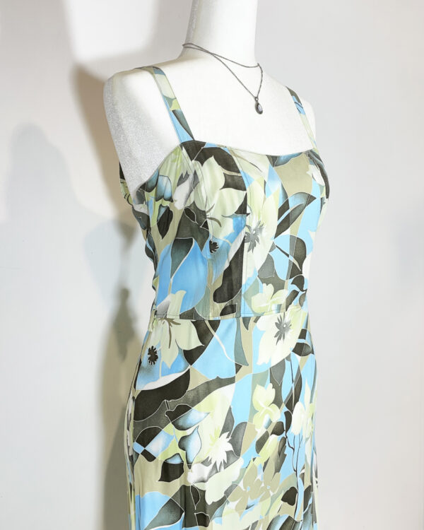 vintage green patterned dress eu38