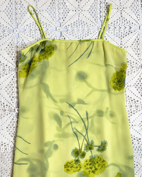 vintage 90s green floral dress eu36/38