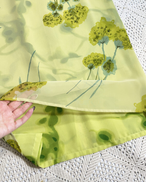 vintage 90s green floral dress eu36/38