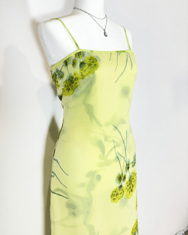 vintage 90s green floral dress eu36/38