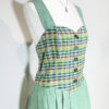vintage green checked trachten dress eu42