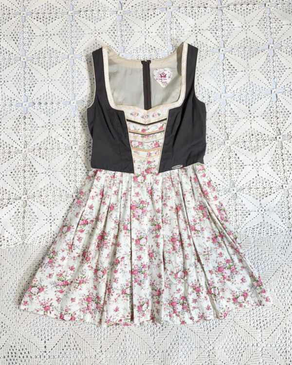vintage green checked trachten dress eu42
