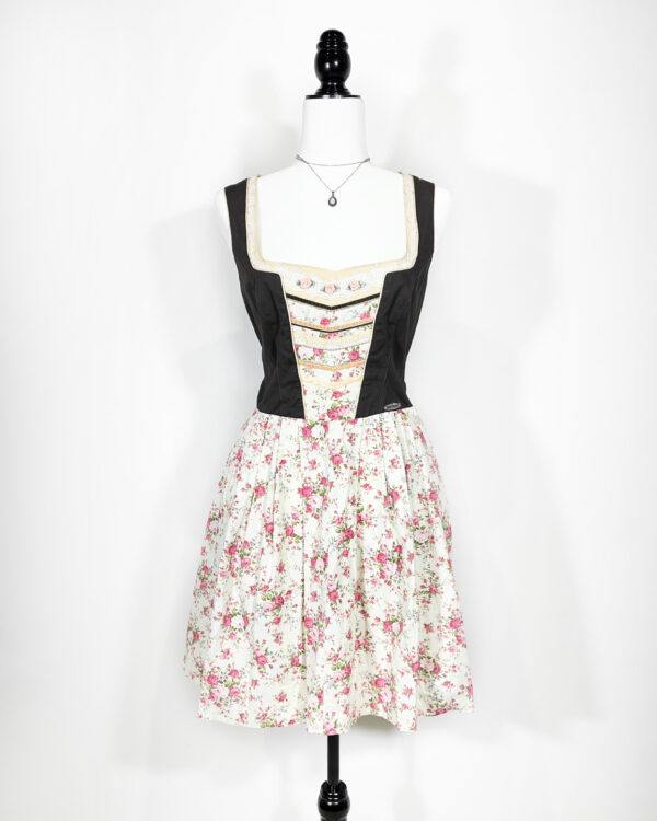 vintage green checked trachten dress eu42