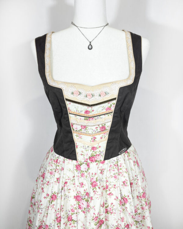 vintage green checked trachten dress eu42