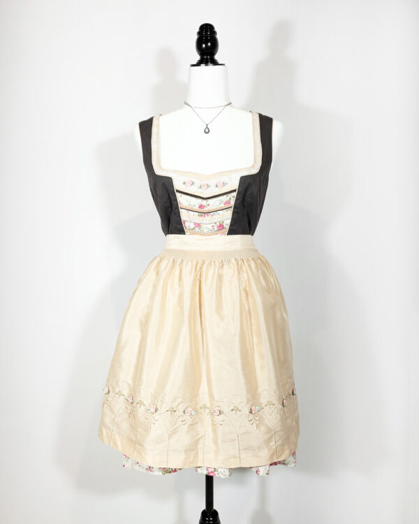 vintage green checked trachten dress eu42
