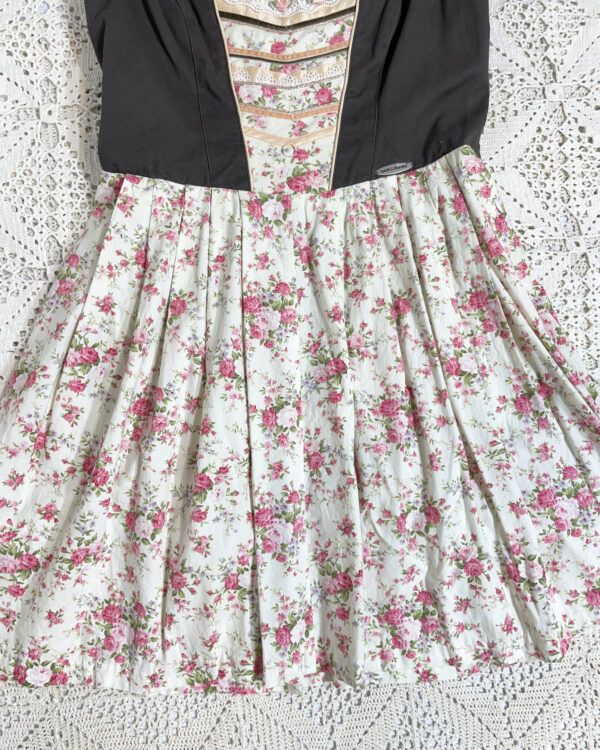 vintage green checked trachten dress eu42