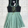 vintage green checked trachten dress eu42