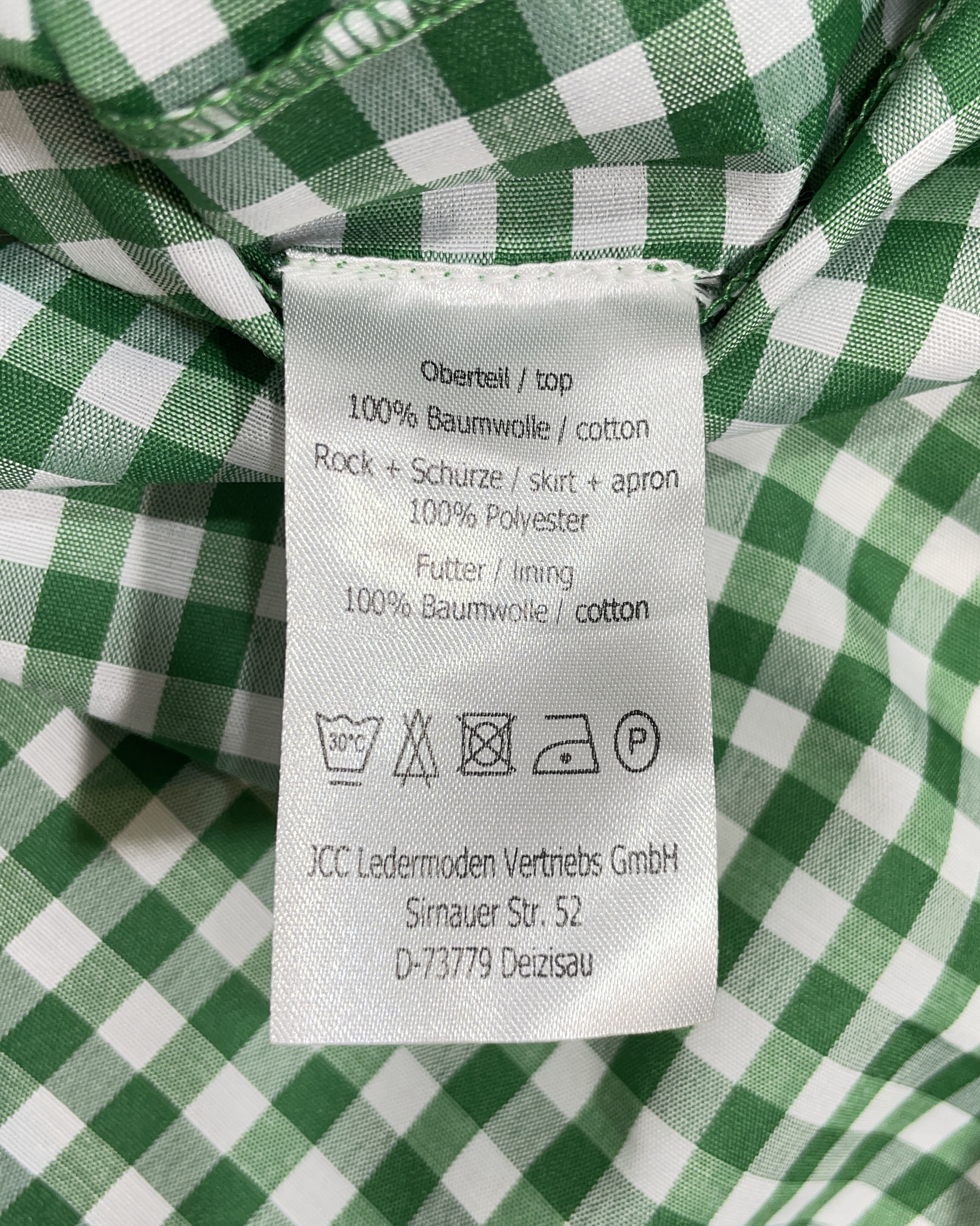 vintage green checked trachten dress eu42