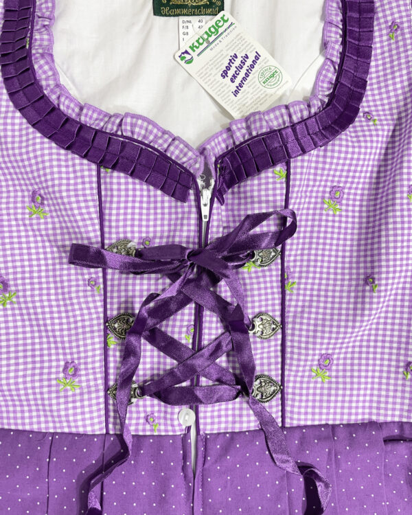 vintage green checked trachten dress eu42