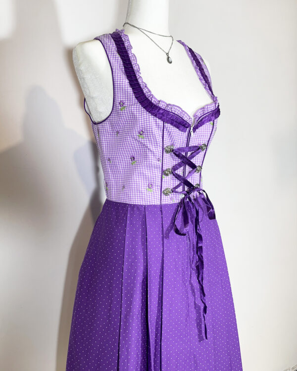 vintage green checked trachten dress eu42