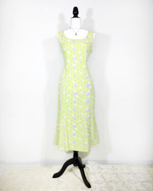 vintage green checked trachten dress eu42
