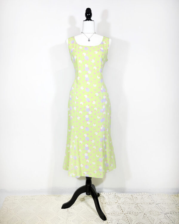 vintage green checked trachten dress eu42