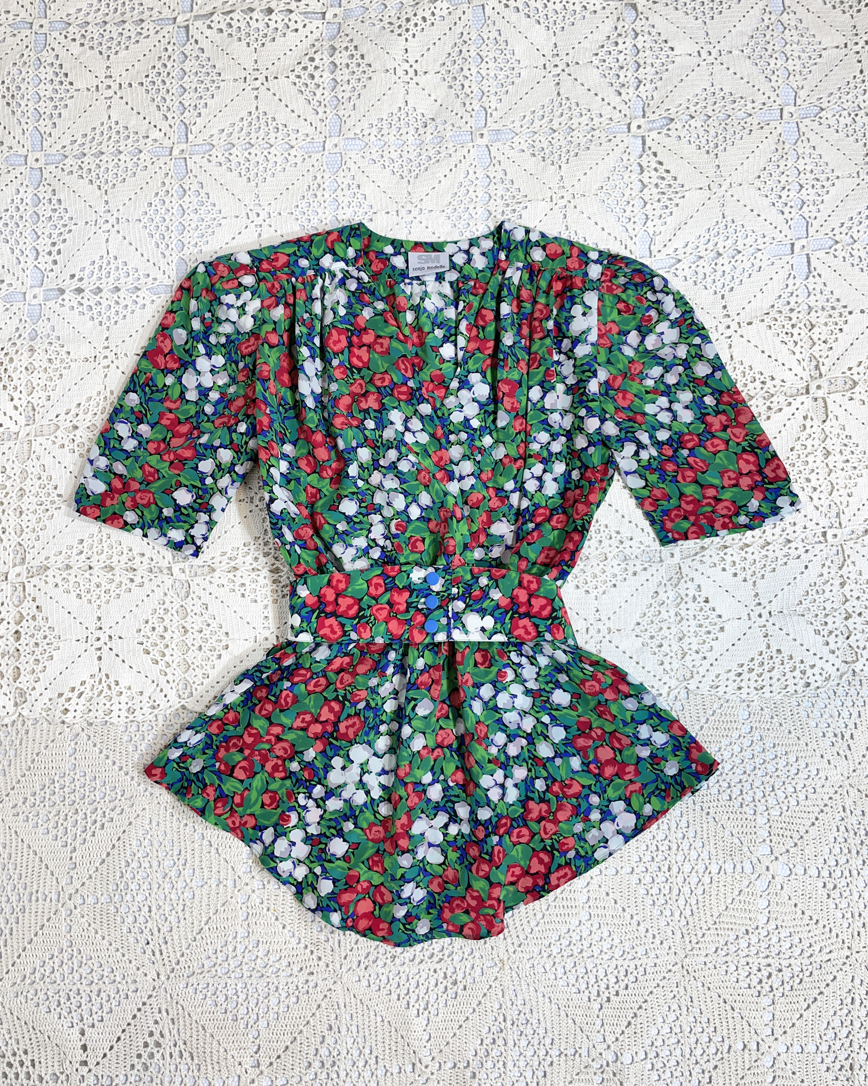 vintage green checked trachten dress eu42