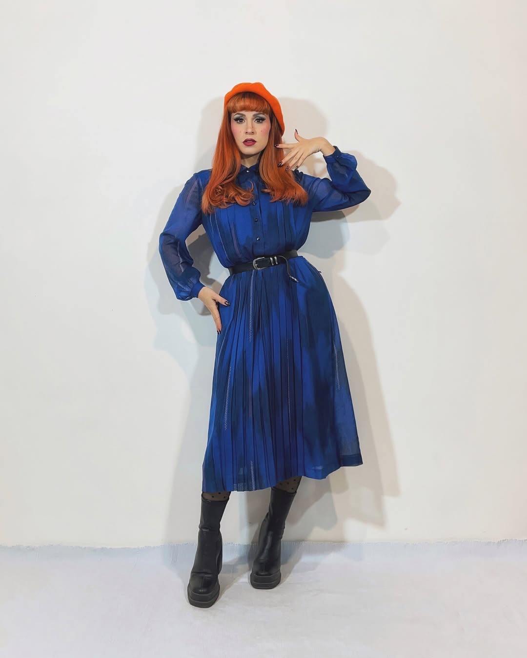 ✨ sold vendido ✨ vintage blue 80s dress eu40 🦚vestido do início dos anos 80 com mangas transpar